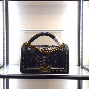 샤넬 뱀피 보이백 미듐 체인크로스 토트백 커스텀