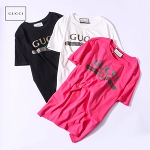 구찌 캐릭터 삼선 로고 커플 반팔티