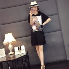 모스키노 캐릭터 자수 롱티 원피스