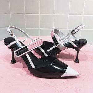 프라다 투톤 금속버클 여성 구두 커스텀