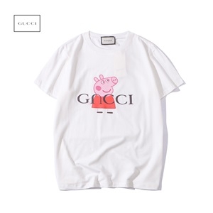 구찌 로고 pig캐릭터 콜라보 커플 반팔티