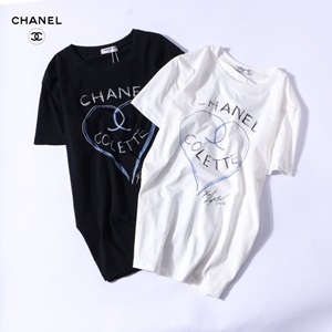 샤넬 하트캐릭터 CC로고 커플 반팔티