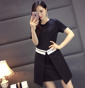 디올 투톤 스트라이프 원피스