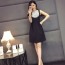 디올 투톤 레이스 민소매 원피스