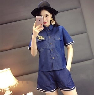 구찌 캐릭터 벌자수 카라 반팔 셔츠 반바지