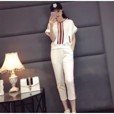 모스키노 스트라이프 후드 반팔티 바지
