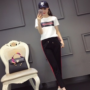 모스키노 캐릭터 반팔티 줄무늬 바지