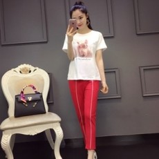 모스키노 캐릭터 반팔티 줄무늬 9부 바지