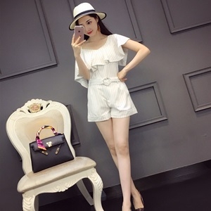 디올 스트라이프 러플 블라우스 반바지