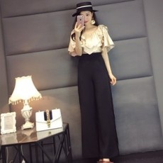 디올 프릴 블라우스 태슬 바지 세트