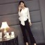 디올 프릴 카라 긴팔 블라우스 진주장식 바지