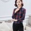 버버리 카라 긴팔 체크무늬 여성 셔츠