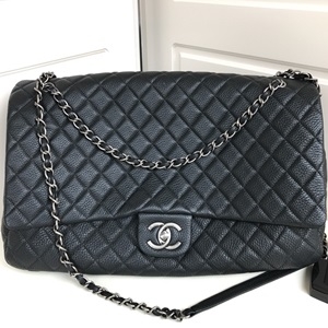 샤넬 캐비어 은장 퀄팅 빅백 체인 크로스백 커스텀