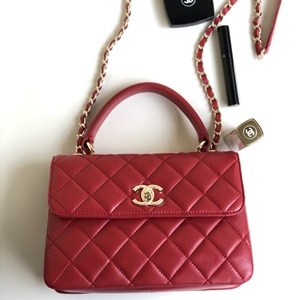 샤넬 램스킨 퀄팅 금속장식 체인 토트백 커스텀