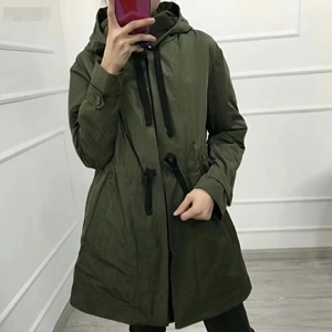 스포트막스 후드 끈장식 벨트장식 여성 바람막이 반코트