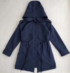 버버리 후드 끈장식 포켓 여성 바람막이 반코트