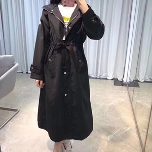 몽클레어 후드 끈장식 여성 바람막이 롱코트