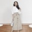 디올 끈장식 프릴 블라우스 리본벨트 치마 세트