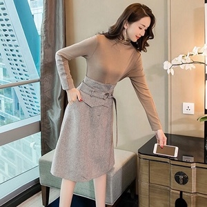 버버리 투톤 여성 상의 벨트버클 치마 세트
