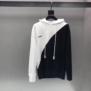 샤넬 투톤 자수로고 후드 여성 긴팔 상의