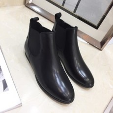 스튜어트 와이츠먼 블랙 가죽 여성 쇼트부츠