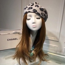 샤넬 2018 SS 호피 밍크퍼 여성 모자