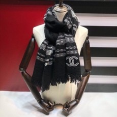 샤넬 2018 SS 스트라이프 로고 자수 여성 머플러