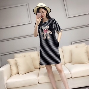 버버리 2019 SS 스트라이프 캐릭터 여성 원피스