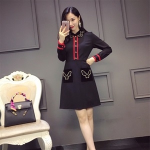 구찌 2019 SS 카라 포켓 큐빅 여성 원피스