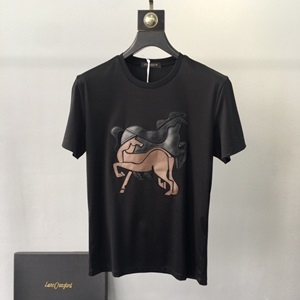 에르메스 2019 SS 캐릭터 패치 남성 반팔티