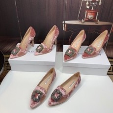 마놀로 블라닉 2019 SS 큐빅 벨벳 여성 구두