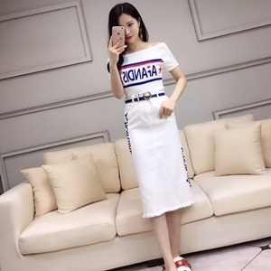 펜디 2019 SS 캐릭터 반팔티 치마 여성 세트