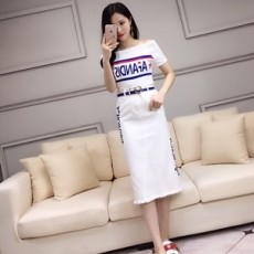 펜디 2019 SS 캐릭터 반팔티 치마 여성 세트