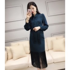 디올 2019 SS 태슬 리본 블라우스 치마 여성 세트