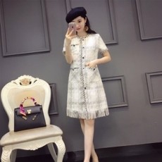 샤넬 2019 SS 태슬 체크 포켓 여성 원피스