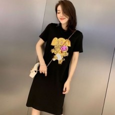 모스키노 2019 SS 캐릭터 여성 반팔 롱티 TWO