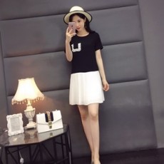 디올 2019 SS 투톤 프릴 주름 여성 원피스