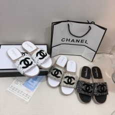 샤넬 2019 SS 트위드 CC로고 여성 슬리퍼