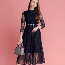 버버리 2019 SS 레이스 벨트장식 여성 원피스