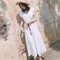 발렌티노 2019 SS 러플 벨트장식 여성 원피스