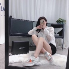 샤넬 2019 SS 투톤 오렌지그레이 여성 슈즈