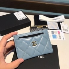 샤넬 2019 SS 램스킨 퀄팅 명함지갑
