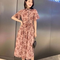 발렌티노 2019 SS 러플 리본벨트 여성 원피스