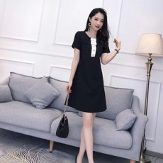 디올 2019 SS 투톤 리본장식 여성 원피스