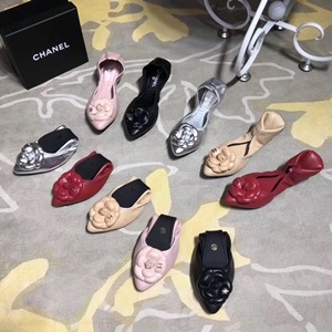 샤넬 2019 SS 까멜리아 로고 여성 플랫슈즈