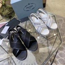 프라다 2019 SS 로고 패치 여성 샌들