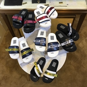 오프화이트 2019 SS 투톤 로고 패치 남성 슬리퍼