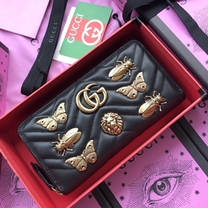 구찌 2019 SS 마몬트 벌캐릭터 지퍼돌이 장지갑 443123