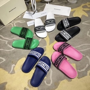 발렌시아가 2019 SS 로고 자수 커플 슬리퍼
