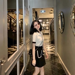 산도라 2019 SS 카라 반팔티 캐릭터 스커트 여성 세트